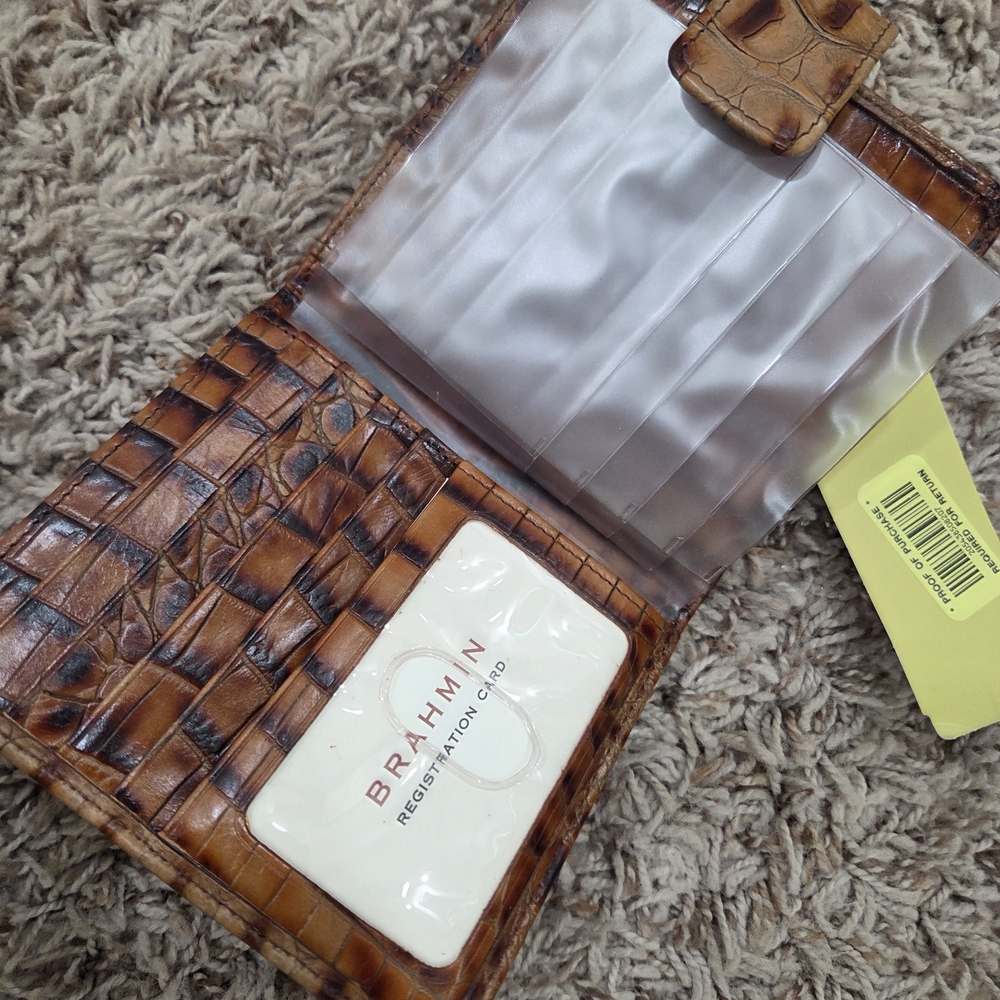 Brahmin Tan Crocodile Embossed Wallet
